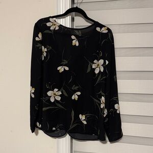 Dynamite Black Floral Blouse